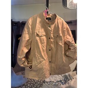 Dennis by Dennis basso y2k pink vegan leather jacket sz 3/3xl plus Anthropologie